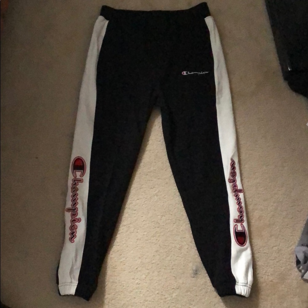 Champion sweatpants pants white black red joggers